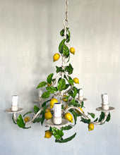 Load image into Gallery viewer, Italian Tole Lemon Chandelier