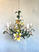 Load image into Gallery viewer, Mid-century Italian Tole Lillies Chandelier