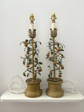 Load image into Gallery viewer, Pair of Italian Tole Pear Lamps