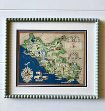 Load image into Gallery viewer, Mid-century Lazio map in Duck Egg Bobbin Frame
