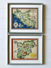 Load image into Gallery viewer, Mid-century Trentino Alto Adige map in Duck Egg Bobbin Frame