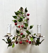 Load image into Gallery viewer, Pair of Italian Tole Cherry Wall Sconces