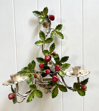 Load image into Gallery viewer, Italian strawberry tole candleholder
