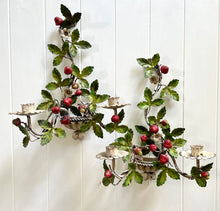 Load image into Gallery viewer, Italian strawberry tole candleholder