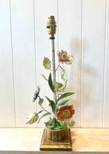 Load image into Gallery viewer, Pretty Italian floral toleware lamp