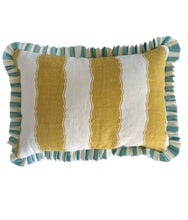Load image into Gallery viewer, Yellow &quot;Balcony Stripe&quot; Cushion
