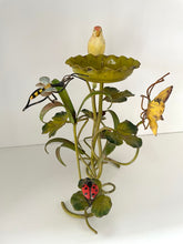 Load image into Gallery viewer, Italian tole bird pillar candleholder
