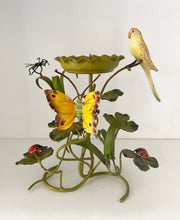 Load image into Gallery viewer, Italian tole bird pillar candleholder
