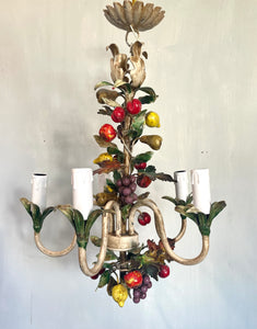 1940s Italian Tole Fruit Chandelier