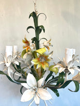 Load image into Gallery viewer, Mid-century Italian Tole Lillies Chandelier
