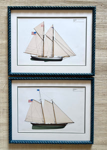 1851 & 1870 America's Cup Yachts in Storm Blue Twist Frames
