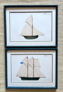1870 & 1885 America's Cup Yachts in Storm Blue Twist Frames