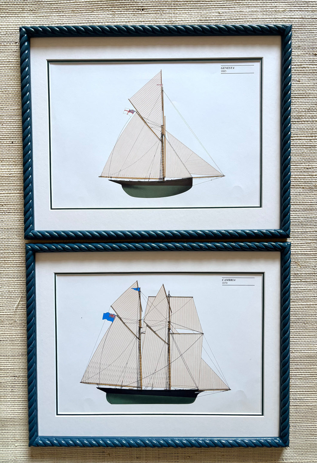 1870 & 1885 America's Cup Yachts in Storm Blue Twist Frames