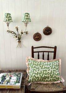 Pair of white tole lily sconces