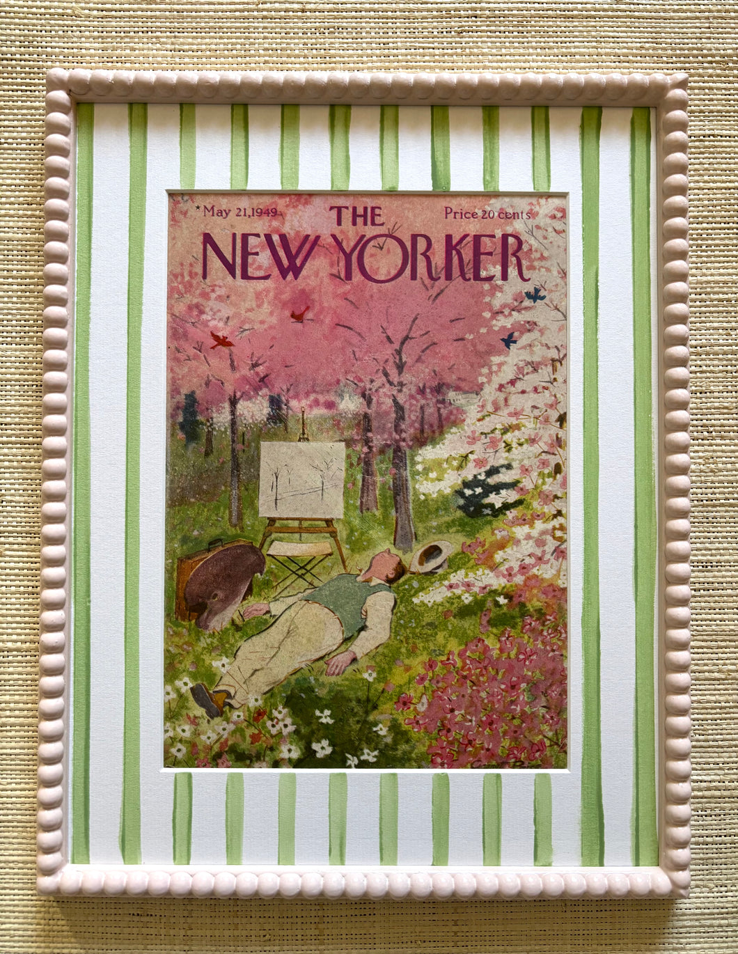 1949 New Yorker Cover in Soft Pink Bobbin Frame