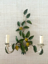 Load image into Gallery viewer, Pair of Lemon Tole Sconces
