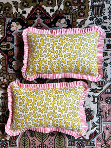 Yellow "Squiggle" Cushion