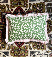 Load image into Gallery viewer, Green “Squiggle” Cushion
