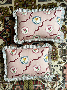 Pink "Tulips of Belgravia" Cushions
