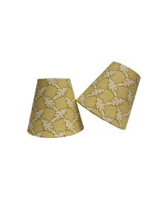 Pair of Colefax & Fowler Yellow “Oaken” sconce shades