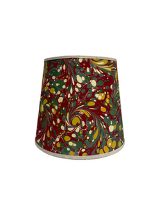 Red & Cream Marbled Lampshade