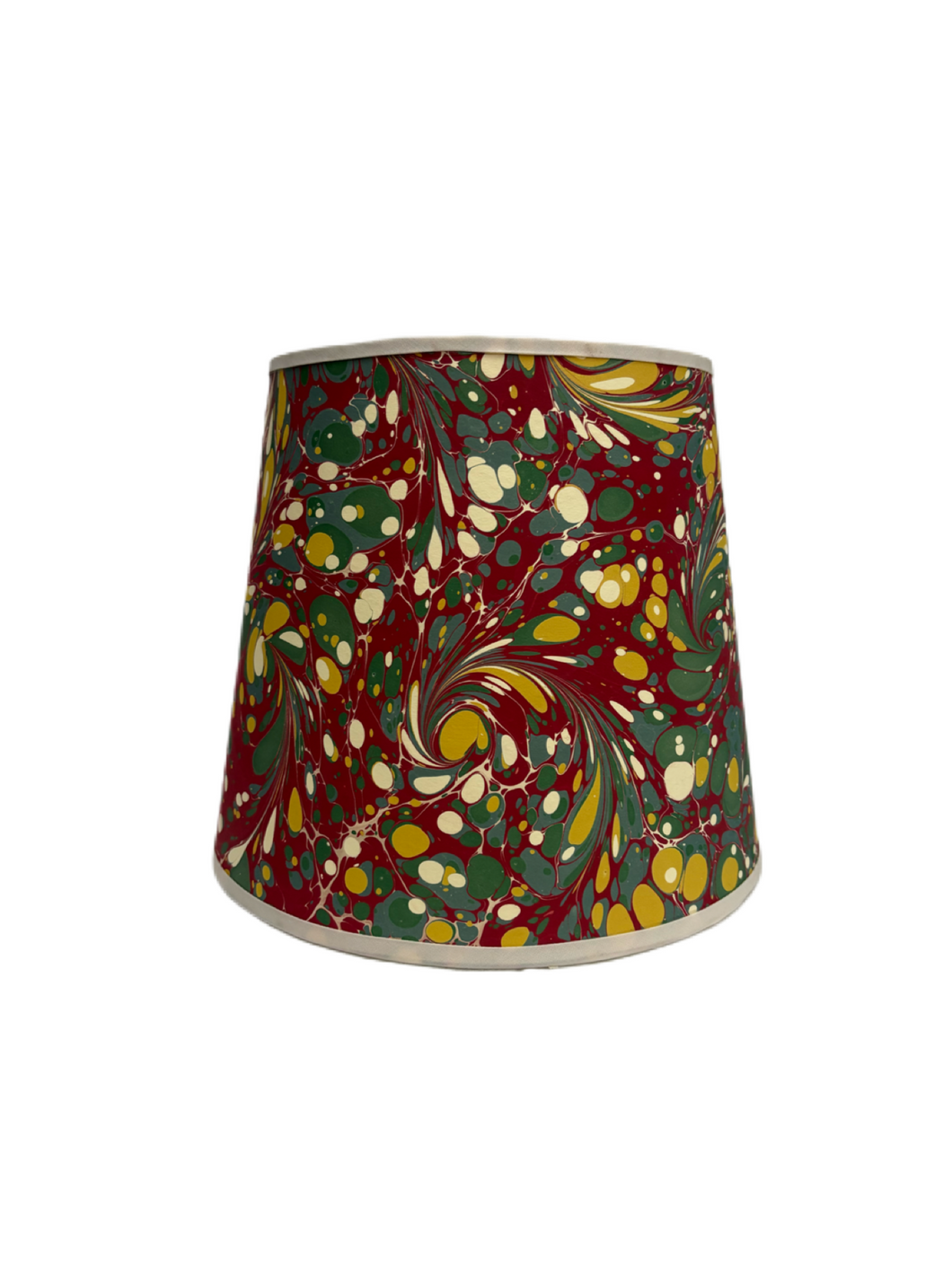 Red & Cream Marbled Lampshade