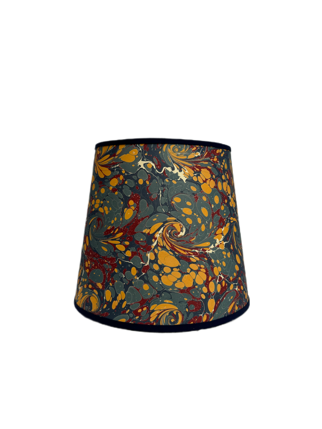 Petrol Blue Marbled Paper Lampshade