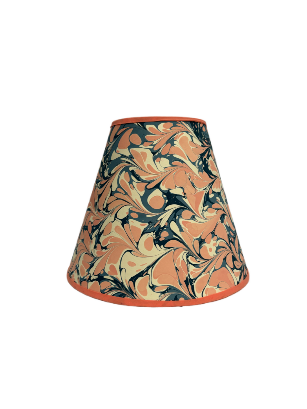 Blue & peach marbled lampshade