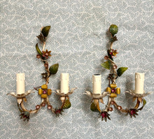 Load image into Gallery viewer, Pastel Floral Tole Sconces
