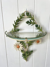 Load image into Gallery viewer, Vintage Daisy Tole Wall Shelf
