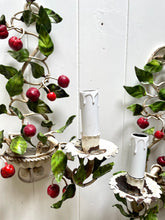 Load image into Gallery viewer, Pair of Italian Tole Cherry Wall Sconces
