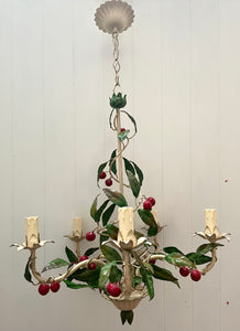 French Tole Cherries Chandelier