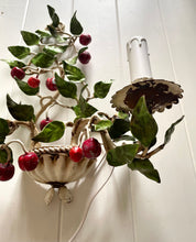 Load image into Gallery viewer, Pair of Italian Tole Cherry Wall Sconces
