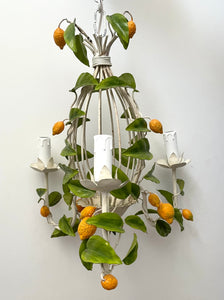 French Tole Lemon Chandelier