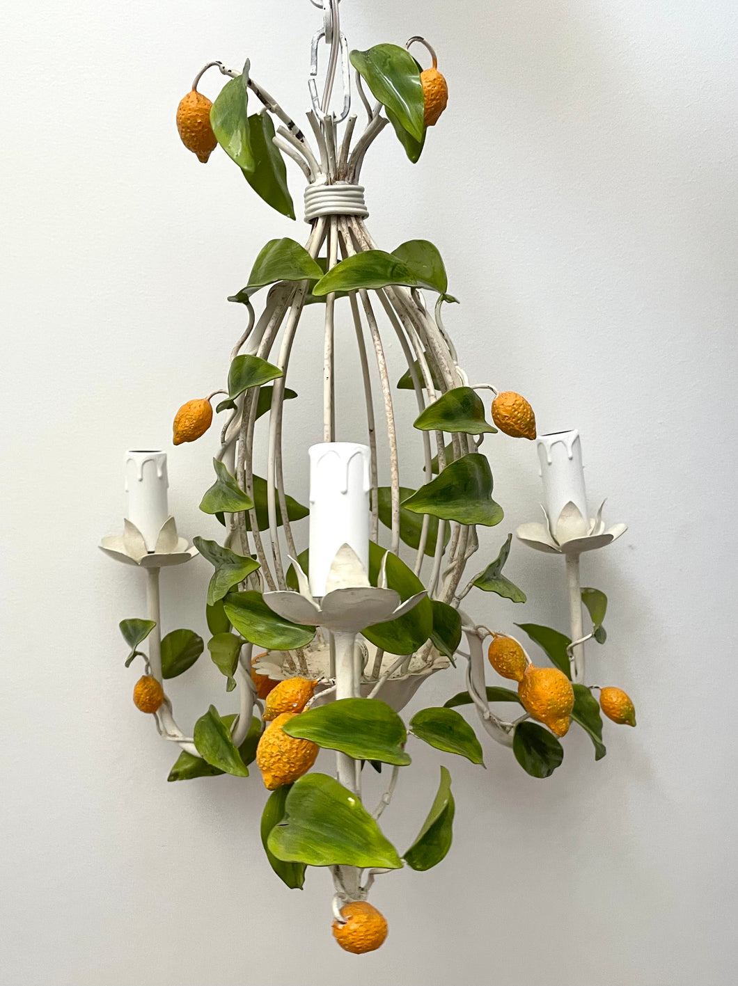 French Tole Lemon Chandelier
