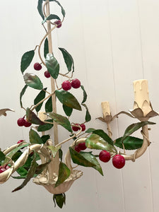 French Tole Cherries Chandelier