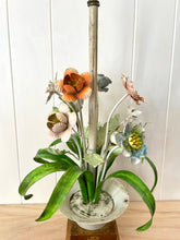 Load image into Gallery viewer, Beautiful floral toleware lamp base
