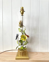 Load image into Gallery viewer, Pretty Italian floral toleware lamp base
