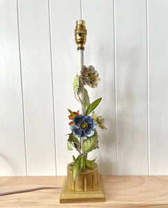 Pretty Italian floral toleware lamp base