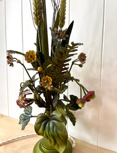 Floral Italian toleware lampbase